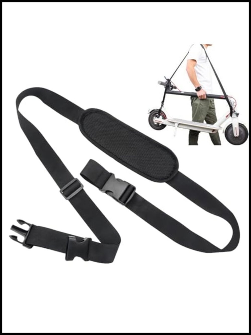 Adjustable Scooter Carry Strap Quick-Release Buckles Anti-Slip Pad 55lb